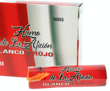 Humo afición de color blanco y rojo